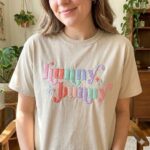 Hunny Bunny Retro Pastel Embroidery Design – Cute Script Text Shirt Embroidery File 4" 5" 7" Hoops JEF PES VP3 DST EXP HUS DGT INF