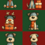 33 Quirky Dog Christmas Clipart Bundle, Funny Puppy Holiday PNGs, Cute Festive Pet Illustrations, Digital Download, Commercial Use - Image 5