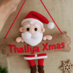 Crochet Santa Name Sign Pattern – Easy Amigurumi Christmas Decoration with Custom Name | PDF Tutorial for Beginners