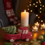 2 in 1 Crochet Gingerbread House & Christmas Truck Pattern, Amigurumi Holiday Table Decor Tutorial PDF, DIY Winter Decor, Christmas Gift - Image 3
