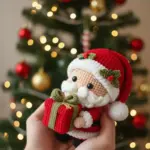 Cute Santa with Gift Amigurumi Crochet Pattern PDF – Christmas Doll, US Terms, Beginner Friendly, Instant Download