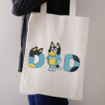 Cartoon Dog Dad Embroidery Design, Blue Character Fatherhood Pattern, Personalized Father Day Embroidery File, Kids Style Men's Shirt Art - Image 3
