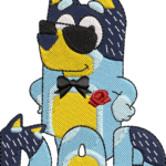 Cool Dad Dog Embroidery Design, Dapper Animal Fatherhood Pattern with Sunglasses, Gentleman Character Embroidery File for Father Day Art - Image 4