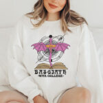 Dragon Academy Embroidery Design, Fantasy Book Embroidery Pattern, Mythical School Shield Embroidery File, Pink Dragon Crest Bookish Art - Image 2