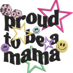 Proud To Be A Mama Embroidery Design, Retro Groovy Mother's Day Machine Embroidery Pattern, Colorful Smiley Face Stars Mama File for Hoodies - Image 4