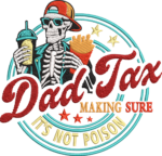 Dad Tax Skeleton Embroidery Design, Funny Father Machine Embroidery Pattern, Cool Skeleton with Fries Embroidery File for Shirt, Hat, Gift - Image 4