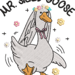 Mr Silly Goose Embroidery Design, Whimsical Bird in Flower Crown Machine Embroidery Pattern, Cute Animal Embroidery File for Baby Gift, Tee - Image 4