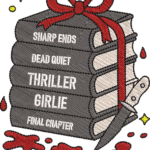Thriller Girlie Embroidery Design, Spooky Book Stack and Knife Machine Embroidery Pattern, Mystery Reader Embroidery File for Hoodie, Bag - Image 4