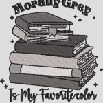 Morally Grey Book Lover Embroidery Design, Literary Stack Machine Pattern, Bookish Quote Embroidery File for Tote Bag, Library Gift Decor - Image 4
