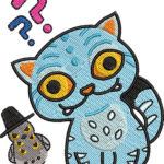 Surreal Blue Cat Embroidery Design, Weird Bird Machine Pattern, Psychedelic Animal Embroidery File for Hoodie, Quirky Creature Decor Art - Image 4