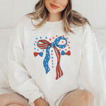 Patriotic Bow Embroidery Design, USA Flag Ribbon Machine Embroidery Pattern, Red White Blue Stars Embroidery File for Shirts, Coquette Art - Image 2