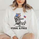 Patriotic Raccoon Embroidery Design, Feral and Free Machine Embroidery Pattern, Funny Trash Panda Embroidery File for Hoodie, USA Glasses - Image 2