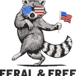 Patriotic Raccoon Embroidery Design, Feral and Free Machine Embroidery Pattern, Funny Trash Panda Embroidery File for Hoodie, USA Glasses - Image 4