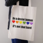 Pride Heart Embroidery Design, Be a Decent Human Machine Embroidery Pattern, Rainbow Heart Embroidery File for T-Shirt, Sarcastic Quote Art - Image 3