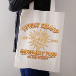 Spooky Island Amusement Park Embroidery Design, Est 2002 Skull Machine Embroidery Pattern, Retro Resort Embroidery File for Hat, Gold Art - Image 3