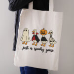 Just a Spooky Goose Embroidery Design, Halloween Goose in Costumes Machine Embroidery Pattern, Funny Autumn Bird Embroidery File Crewneck - Image 3