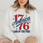 Retro America 1776 Embroidery Design, Land of the Free Machine Embroidery Pattern, Vintage Patriotic 1776 Star Embroidery File for Shirt (Copy) (Copy) - Image 2