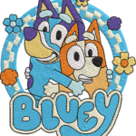 Cartoon Blue Puppy Hug Embroidery Design, Heeler Friends Machine Embroidery Pattern, Blue and Orange Dog Character Embroidery File Gift - Image 4
