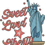 Statue of Liberty Embroidery Design, Sweet Land of Liberty Machine Embroidery Pattern, Patriotic Lady Liberty Star Embroidery File for Gift - Image 4