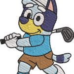 Sporty Blue Dog Golfing Embroidery Design, Cartoon Puppy Golf Swing Pattern, Athletic Dog Machine Embroidery File, Hobby Sports Design - Image 4