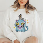 Blue Monster Cat with Bird Embroidery Design, Cute Creepy Creature Machine Embroidery Pattern, Colorful Fantasy Animal File for Children - Image 2