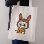 Bunny Monster with Halloween Pumpkin Embroidery, Cute Spooky Rabbit Machine Embroidery Design, Holiday Creature Pattern for Kids Clothing - Image 3
