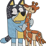 Blue Heeler Dog and Giraffe Toy Embroidery Design, Cartoon Puppy Hugging Plushie Machine Embroidery Pattern, Kids Nursery Embroidery File - Image 4