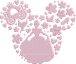 Pink Princess Silhouette Embroidery Design, Carriage and Glass Slipper Machine Embroidery Pattern, Fairytale Magic Embroidery File for Girl - Image 2