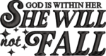 Inspirational Quote Embroidery Design, Religious Scripture Machine Embroidery Pattern, Faith Based She Will Not Fall Embroidery File for Gift - Image 4