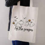 Tis the Season Ghost Embroidery Design, Cute Halloween Ghost Machine Embroidery File, Pumpkin Balloon Ghost Pattern, Spooky Bats Design - Image 3