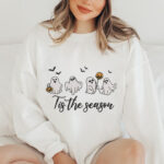 Tis the Season Ghost Embroidery Design, Cute Halloween Ghost Machine Embroidery File, Pumpkin Balloon Ghost Pattern, Spooky Bats Design - Image 2