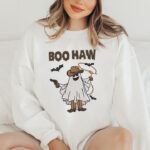 Boo Haw Cowboy Ghost Embroidery Design, Funny Halloween Ghost Machine Embroidery Pattern, Ghost with Lasso and Gun Embroidery Design File - Image 2
