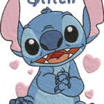 Sweet Alien with Hearts Embroidery Design, We Love Blue Monster Machine Embroidery Pattern, Cute Nursery File for Baby Clothes or Pillow - Image 4