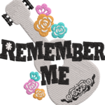 Floral Acoustic Guitar with Skull Pattern Embroidery Design, Mexican Folklore Inspired Style, Remember Me Quote File for Apparel and Decor - Image 4
