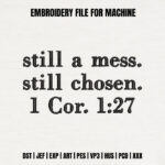Religious Scripture Machine Embroidery Design, Inspirational Christian Quote Pattern, Minimalist Text Embroidery File for Bible Study Gift
