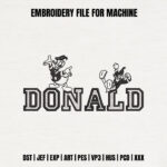 Grumpy Duck Character Embroidery Design, Classic Cartoon Bird Machine Embroidery Pattern, Retro Comic Style Embroidery File for Apparel