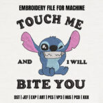 Grumpy Blue Alien Embroidery Design, Funny Sassy Creature Machine Embroidery Pattern, Blue and Pink Monster File for Hoodie and Jacket