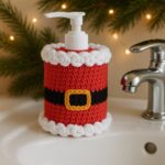 Santa Soap Dispenser Cover Crochet Pattern, Christmas Bathroom Decor PDF, Santa Suit Cozy Pattern, Easy Holiday Crochet Tutorial - Image 2