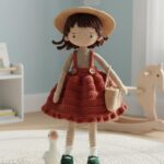 Crochet Amigurumi Heidi Doll Pattern, Little Heidi In Overalls & Flower Basket And Duck, PDF Tutorial - Image 9