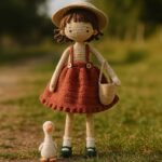 Crochet Amigurumi Heidi Doll Pattern, Little Heidi In Overalls & Flower Basket And Duck, PDF Tutorial