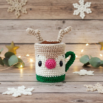 Reindeer Hot Chocolate Ornament Crochet Pattern PDF | Christmas Tree Decoration Pattern Download