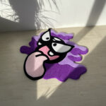 Custom Tufted Cartoon Rug: Anime Gamer Decor, Playful Ghost Design - Image 3