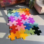 Customizable Tufted Puzzle Rug: Colorful Floor Decor, Creative Gift