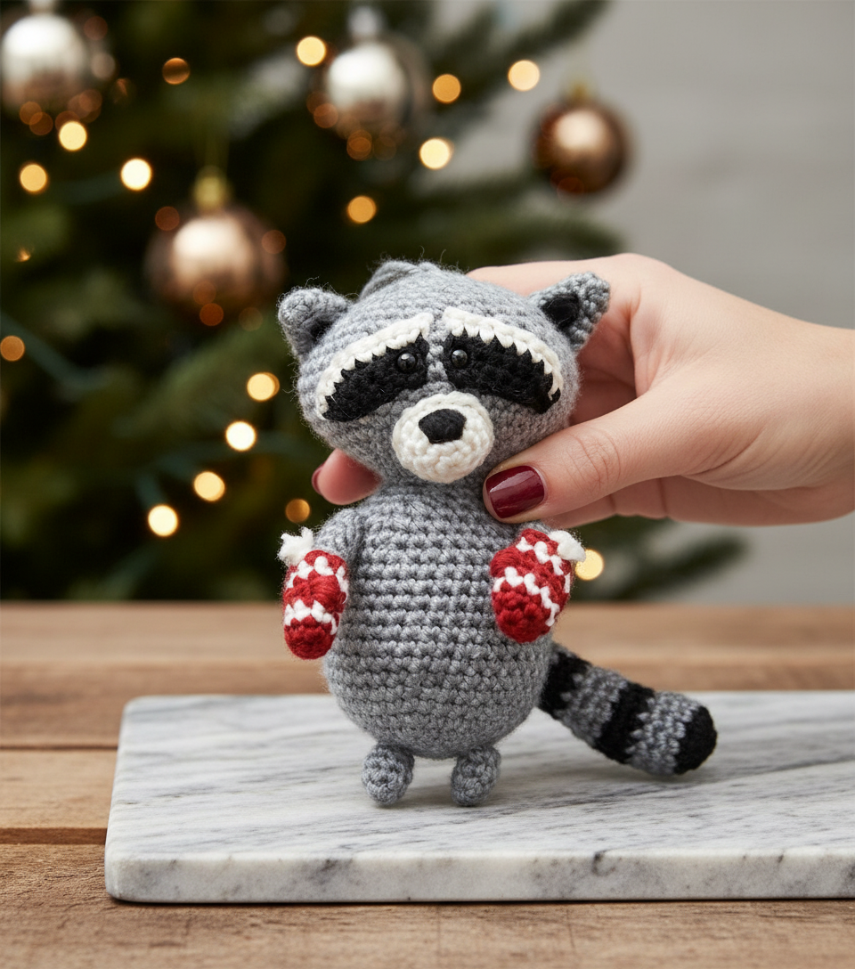 Raccoon Amigurumi Ornament Pattern (PDF) - Image 4