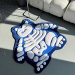 Fluffy 3D Tufted Skeleton Cartoon Rug: Handmade Plushy Floor Decor - Image 8
