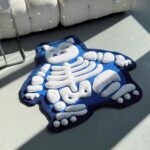 Fluffy 3D Tufted Skeleton Cartoon Rug: Handmade Plushy Floor Decor - Image 5