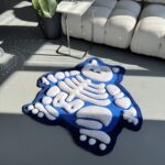 Fluffy 3D Tufted Skeleton Cartoon Rug: Handmade Plushy Floor Decor - Image 4
