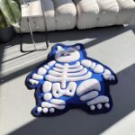 Fluffy 3D Tufted Skeleton Cartoon Rug: Handmade Plushy Floor Decor - Image 2