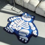 Fluffy 3D Tufted Skeleton Cartoon Rug: Handmade Plushy Floor Decor - Image 9