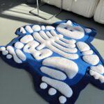 Fluffy 3D Tufted Skeleton Cartoon Rug: Handmade Plushy Floor Decor - Image 3